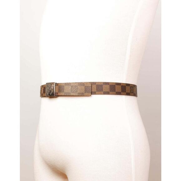Louis Vuitton Unisex Damier Ebene PARIS Graphite‎ Buckle Belt 100/40 AUTHENTIC